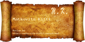 Matkovits Kitti névjegykártya