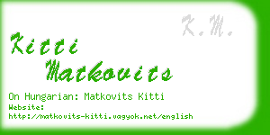 kitti matkovits business card